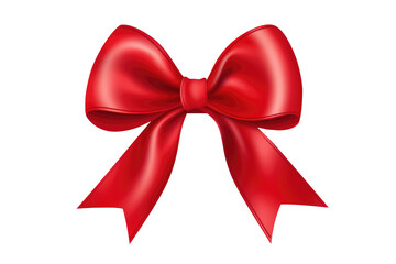 Fototapeta premium Red ribbon bow. Generative ai 