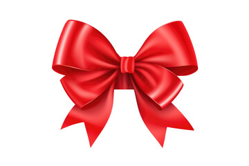 Fototapeta premium Red ribbon bow. Generative ai 