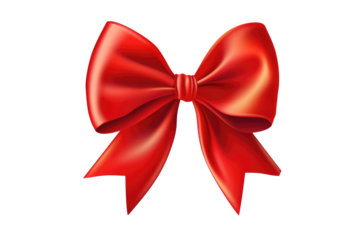 Red ribbon bow. Generative ai
