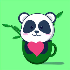 Cute panda cartoon illustration
