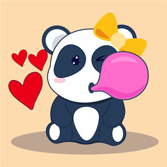 Cute panda cartoon illustration