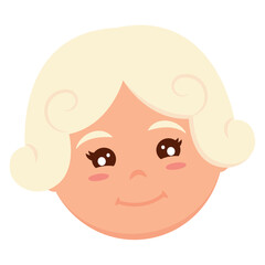 Isolated cute female kid character avatar Vector