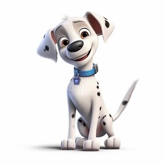 3d white dog character white background