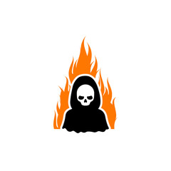 Reaper flame icon isolated on transparent background