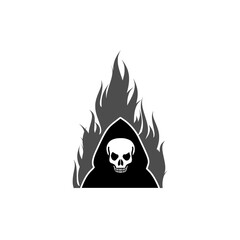 Reaper flame icon isolated on transparent background