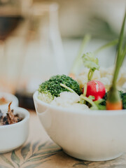 salad green and vegetable bowl