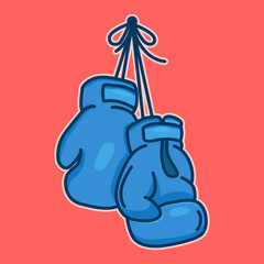Naklejka premium Boxing glove icon color on trendy design