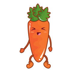 Isolated cute carrot vegetable character Vector