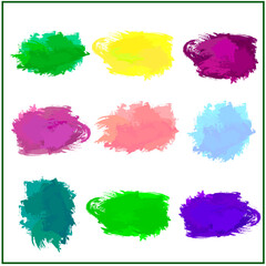 Colorful vector hand-drawing  watercolor brush strokes