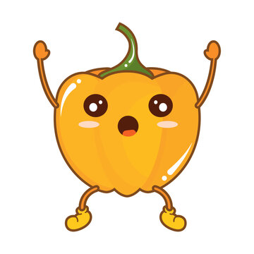 Isolated cute pepper vegetable character Vector