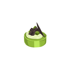 Green tea cake with chocolate