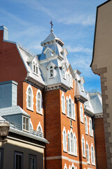 Old house with silver rooftop in Old Quebec, Canada