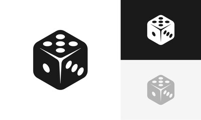 Dice on black logo icon design vector