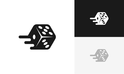 Dice on black logo icon design vector