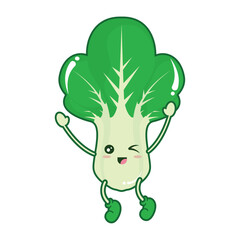 Isolated cute spinach vegetable character Vector