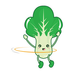Isolated cute spinach vegetable character Vector