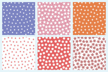 Kids star pattern. Cute seamless repeat pattern design for babies clothing fabric. Pastel color background vector illustration. Minimal Stars Abstract print 