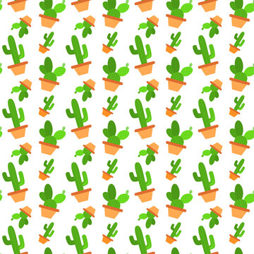 Seamless background with cactus wrapping paper pattern.