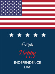 United States of America, nation happy Independence day patriot vertical banner with flag colors, abstract background design, suitable for national event celebrations and festivals, and work places