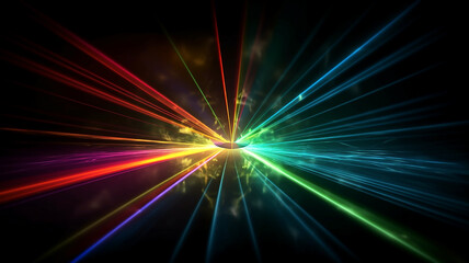 Obraz premium generative AI tools, Laser colorful Lens flare light special effect background 