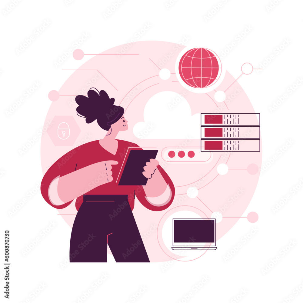 Poster big data architecture abstract concept vector illustration. database architecture, information stora