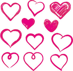 Pink heart stroke icon pack