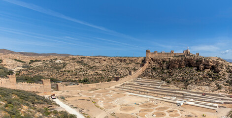 Walls of Jair&aacute;n in the Alcazaba of Almer&iacute;a, Andalusia, Spain