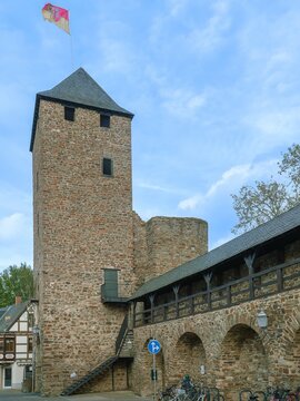 Historical Ahrtor with city wall in Ahrweiler