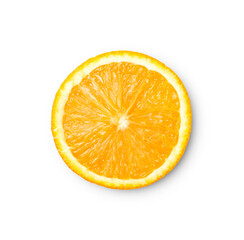 orange slice with shadow isolated on transparent background
