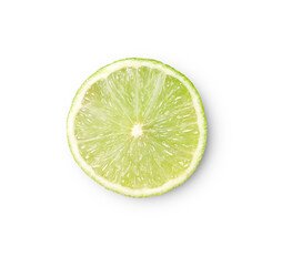 lime slice with shadow isolated on transparent background