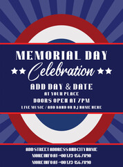 Memorial day celebration poster flyer social media post template design