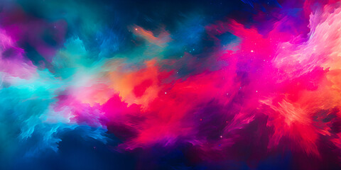 Obraz na płótnie Canvas Abstract vibrant cloudscape background with copyspace - generative AI