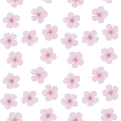 Anemone watercolor flowers seamless pattern