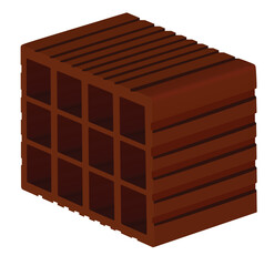 One block brick. vector illustration