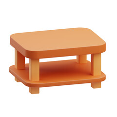 3d render illustration of table icon, Home ware themed, household items