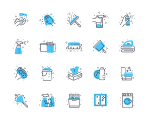 Cleaning icons color set