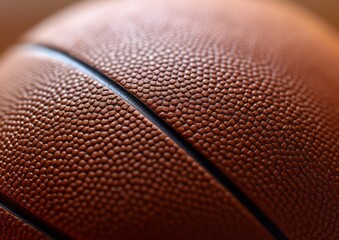 A Close-Up View of a Basketball. Generative AI.