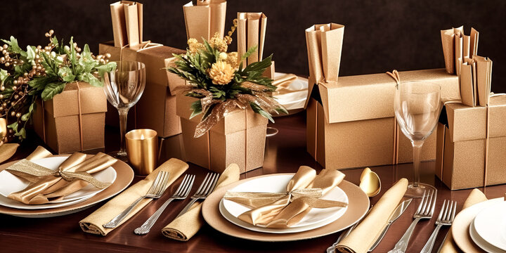 New Year dinnerware knife was crafted by an unknown artist to celebrate the holiday - generative ai