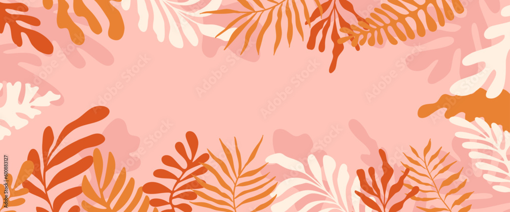 Aufkleber vector horizontal abstract background with copy space for text, abstract cover header with plants an