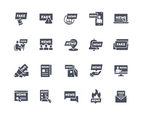 News icons black set