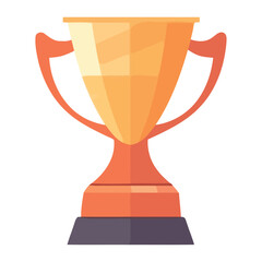 Success by shiny gold championship trophy