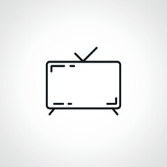 Tv line icon. lcd TV outline icon.