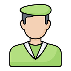 Army Soldier Line Color Icon