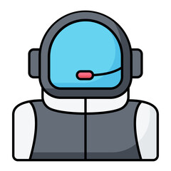 Astronaut Line Color Icon