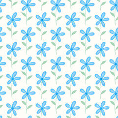 Seamless pattern of hand drawn of wild doodle flowers on isolated background. Design for celebration prints, scrapbooking, nursery decor, home decor, paper crafts, invitation design, textile.