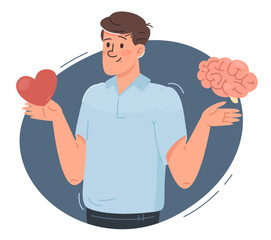 Logic vs Feelings Concept Illustration