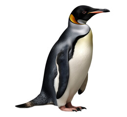 Penguin in transparent background. Generative AI.