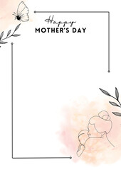 Colorful Watercolor Happy Mother's Day A4 Document