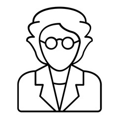 Scientist Thin Line Icon
