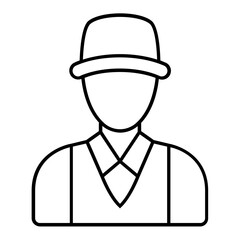Tradesman Thin Line Icon